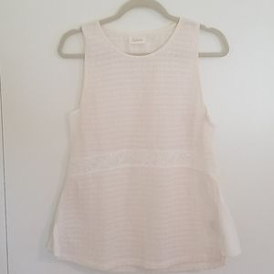 Anthropologie Deletta Ivory Textured Tank Top M